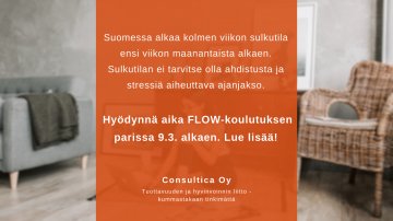 FLOW-koulutuksesta tekemistä sulkutilan ajaksi - koulutus alkaa 9.3.